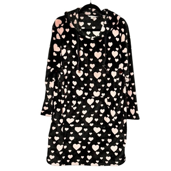 WILDFOX Oversized Plush Heart Print Long Sleeve Hooded Lounger - Picture 3 of 10